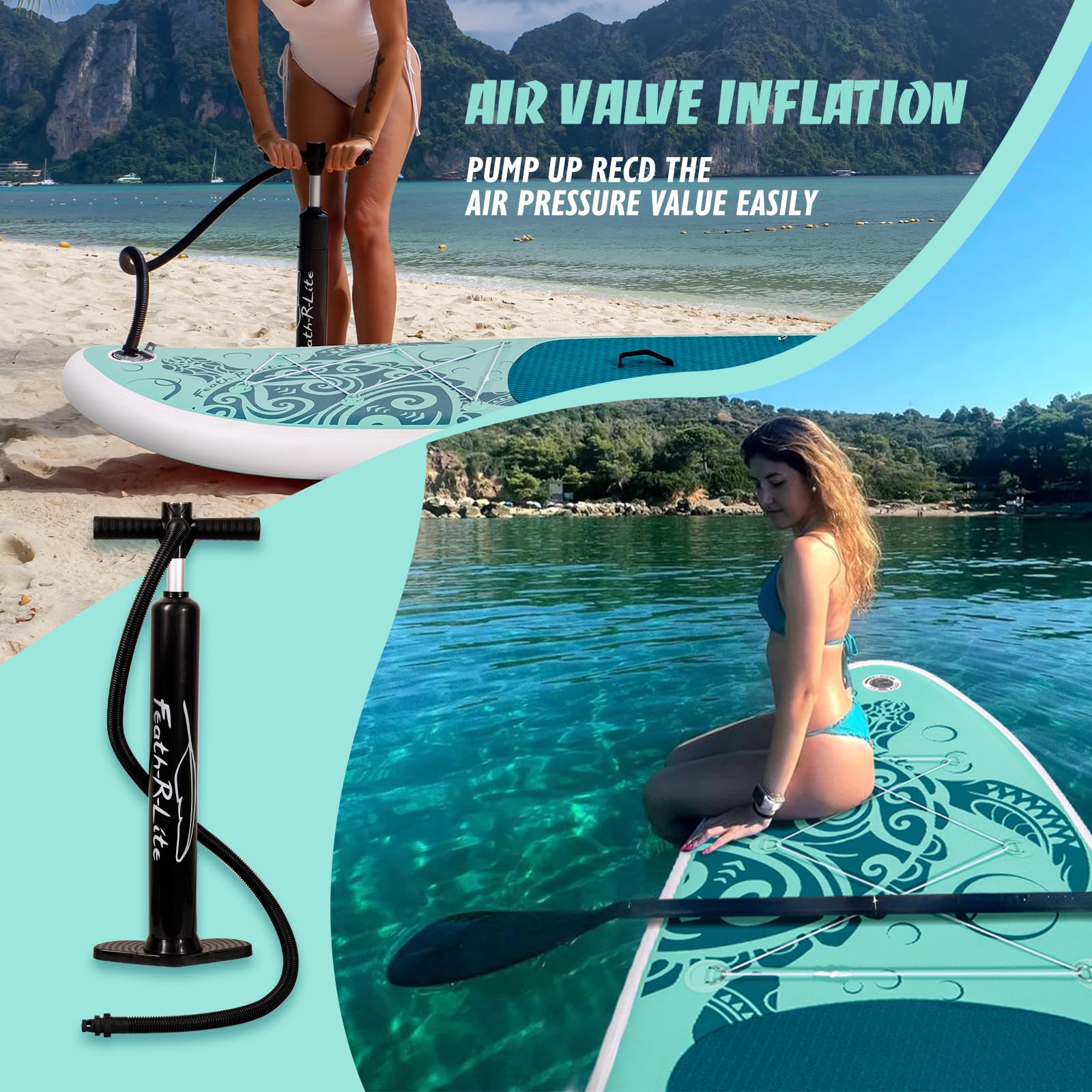 FEATH-R-LITE Inflatable Paddle Board Stand Up Paddleboards for